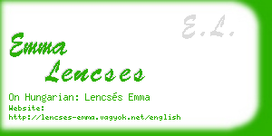 emma lencses business card